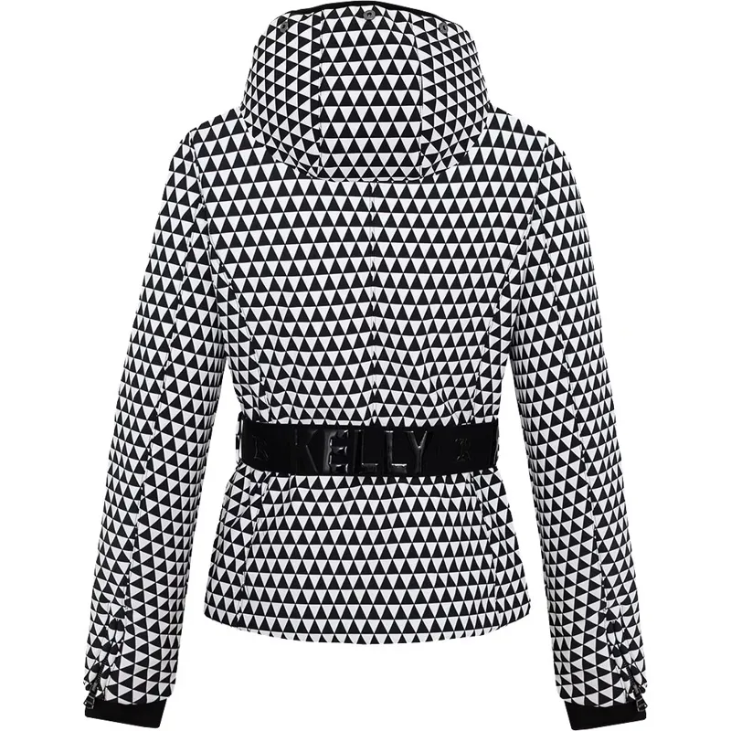2024 Kelly Tiffany Womens fur ski jacket triangles/black/white-2